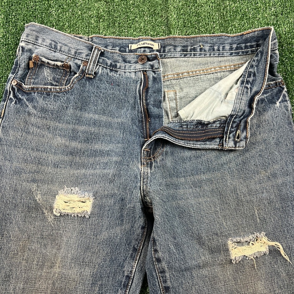 Vintage‎ Flypaper Relaxed Baggy Straight Jeans Mens 35x30" Blue Denim Skater Y2K